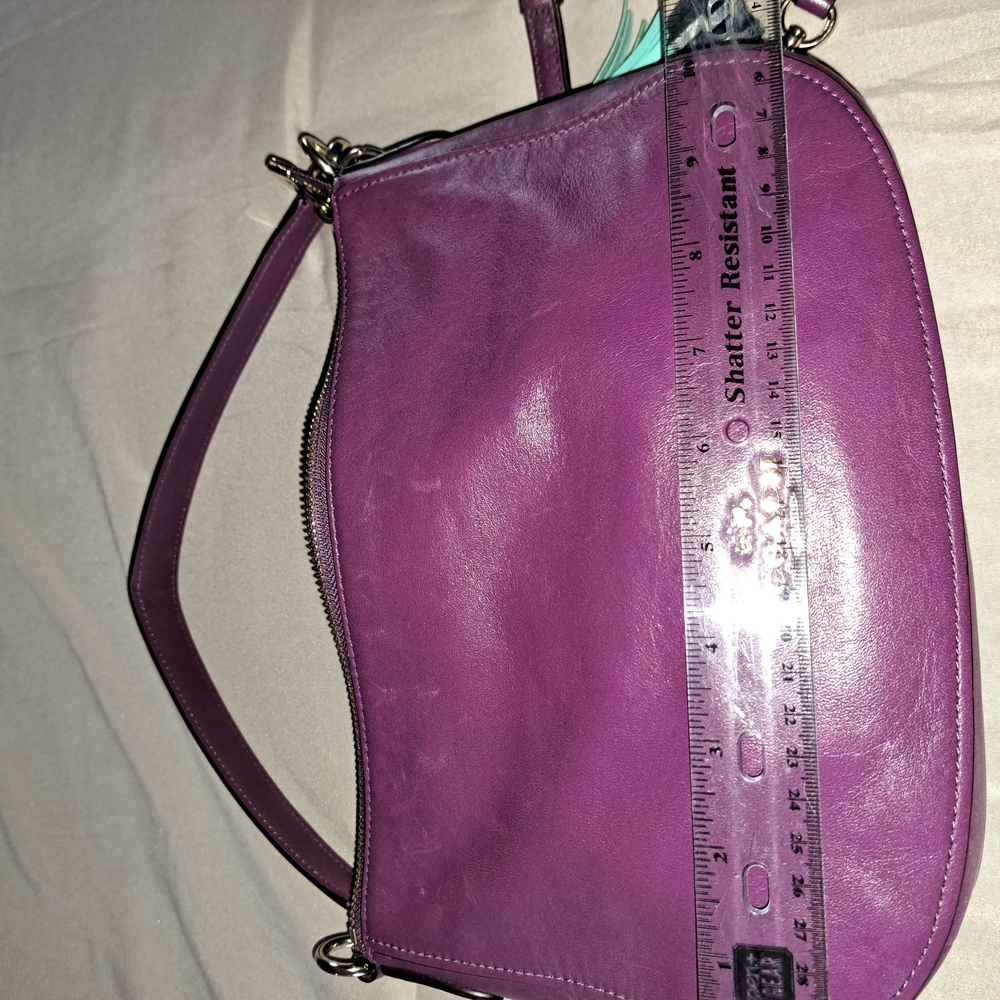 Coach Purple Shoulder Bag with Glossy Finish